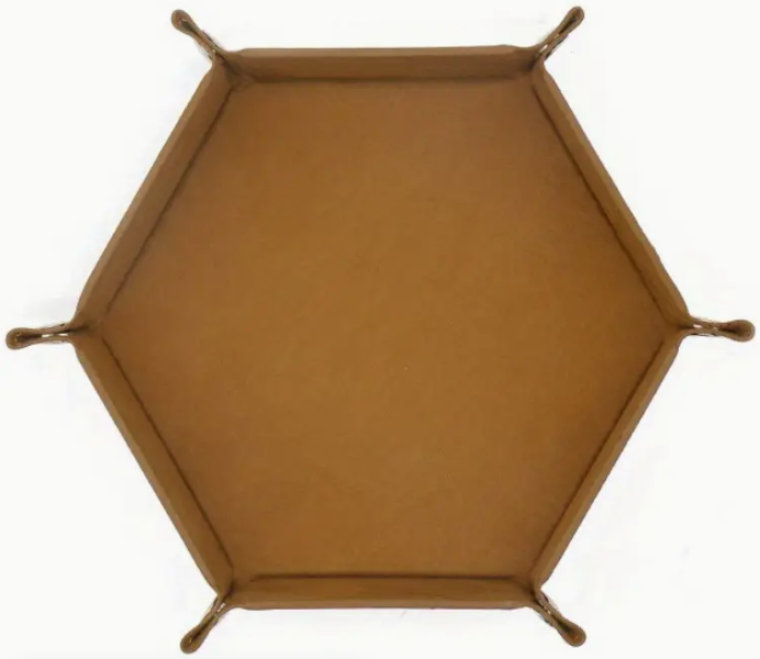DnD Dice Tray - Hexagonal (Brown)